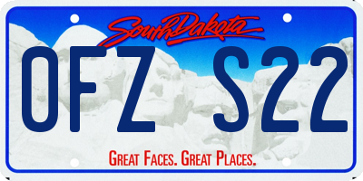 SD license plate 0FZS22