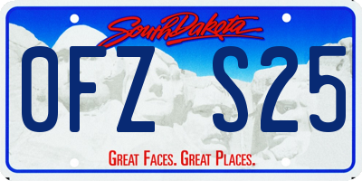 SD license plate 0FZS25