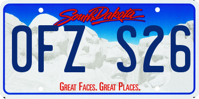 SD license plate 0FZS26