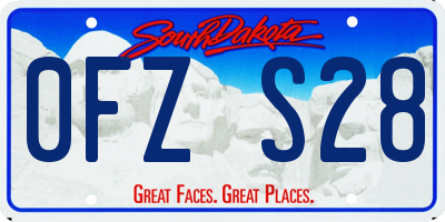 SD license plate 0FZS28