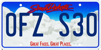 SD license plate 0FZS30
