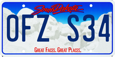 SD license plate 0FZS34