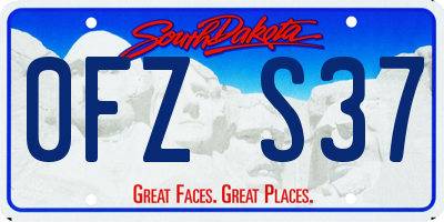 SD license plate 0FZS37