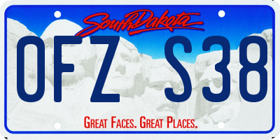 SD license plate 0FZS38