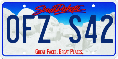 SD license plate 0FZS42