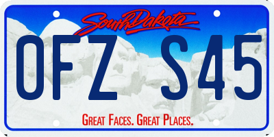 SD license plate 0FZS45