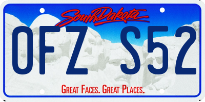 SD license plate 0FZS52