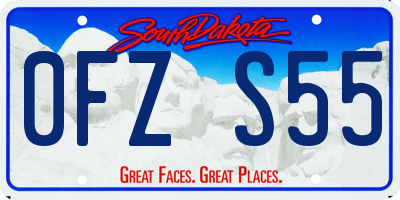 SD license plate 0FZS55