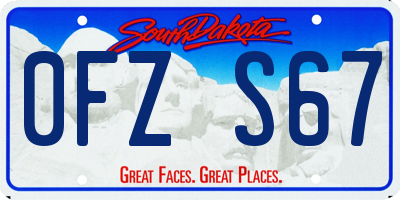 SD license plate 0FZS67