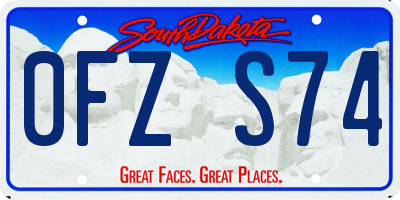 SD license plate 0FZS74