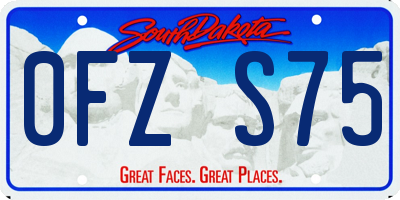 SD license plate 0FZS75