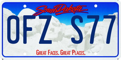 SD license plate 0FZS77