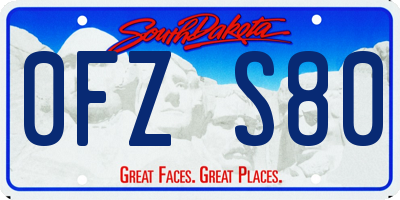SD license plate 0FZS80