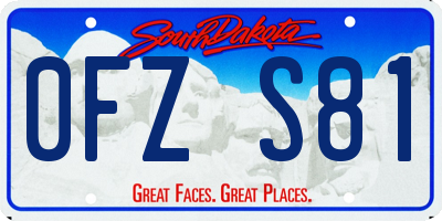 SD license plate 0FZS81