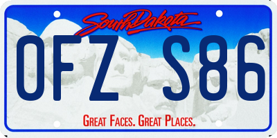 SD license plate 0FZS86