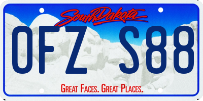 SD license plate 0FZS88