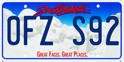 SD license plate 0FZS92