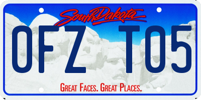 SD license plate 0FZT05