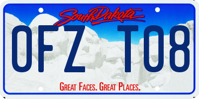 SD license plate 0FZT08