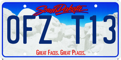 SD license plate 0FZT13