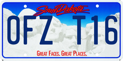 SD license plate 0FZT16