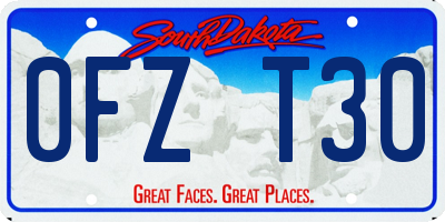 SD license plate 0FZT30