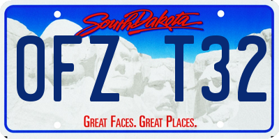 SD license plate 0FZT32