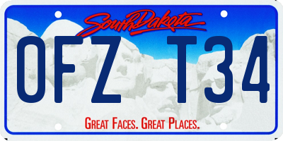 SD license plate 0FZT34