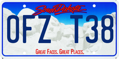 SD license plate 0FZT38