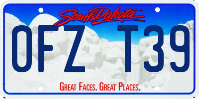 SD license plate 0FZT39
