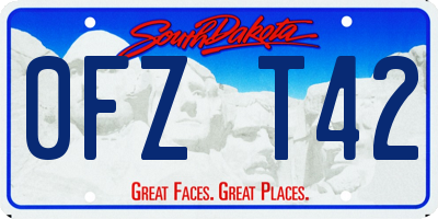 SD license plate 0FZT42