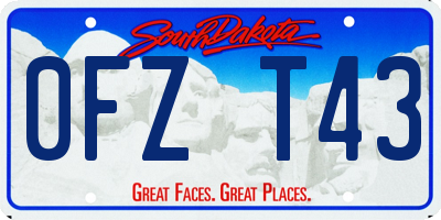 SD license plate 0FZT43