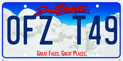 SD license plate 0FZT49