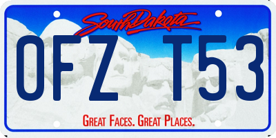 SD license plate 0FZT53