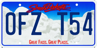 SD license plate 0FZT54