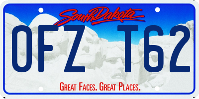 SD license plate 0FZT62