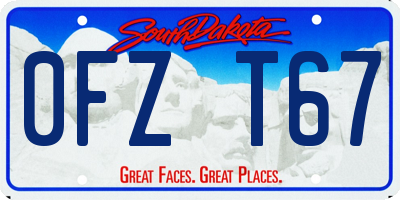 SD license plate 0FZT67