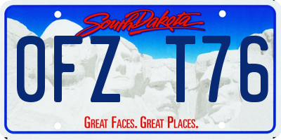 SD license plate 0FZT76