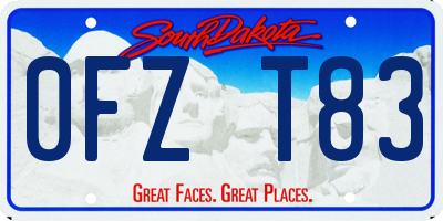 SD license plate 0FZT83