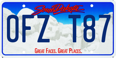 SD license plate 0FZT87