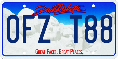 SD license plate 0FZT88