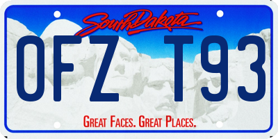 SD license plate 0FZT93