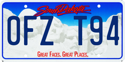 SD license plate 0FZT94