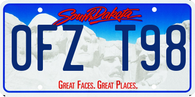SD license plate 0FZT98