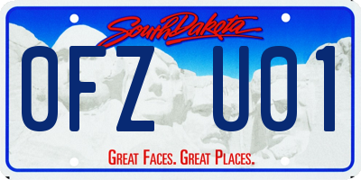 SD license plate 0FZU01