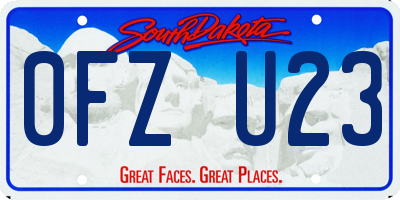 SD license plate 0FZU23