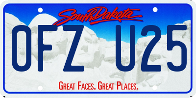 SD license plate 0FZU25