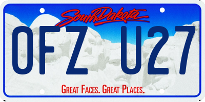 SD license plate 0FZU27
