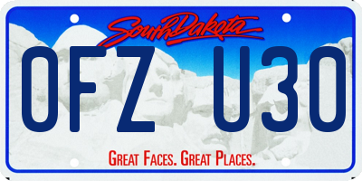 SD license plate 0FZU30