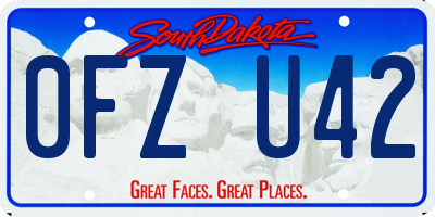 SD license plate 0FZU42
